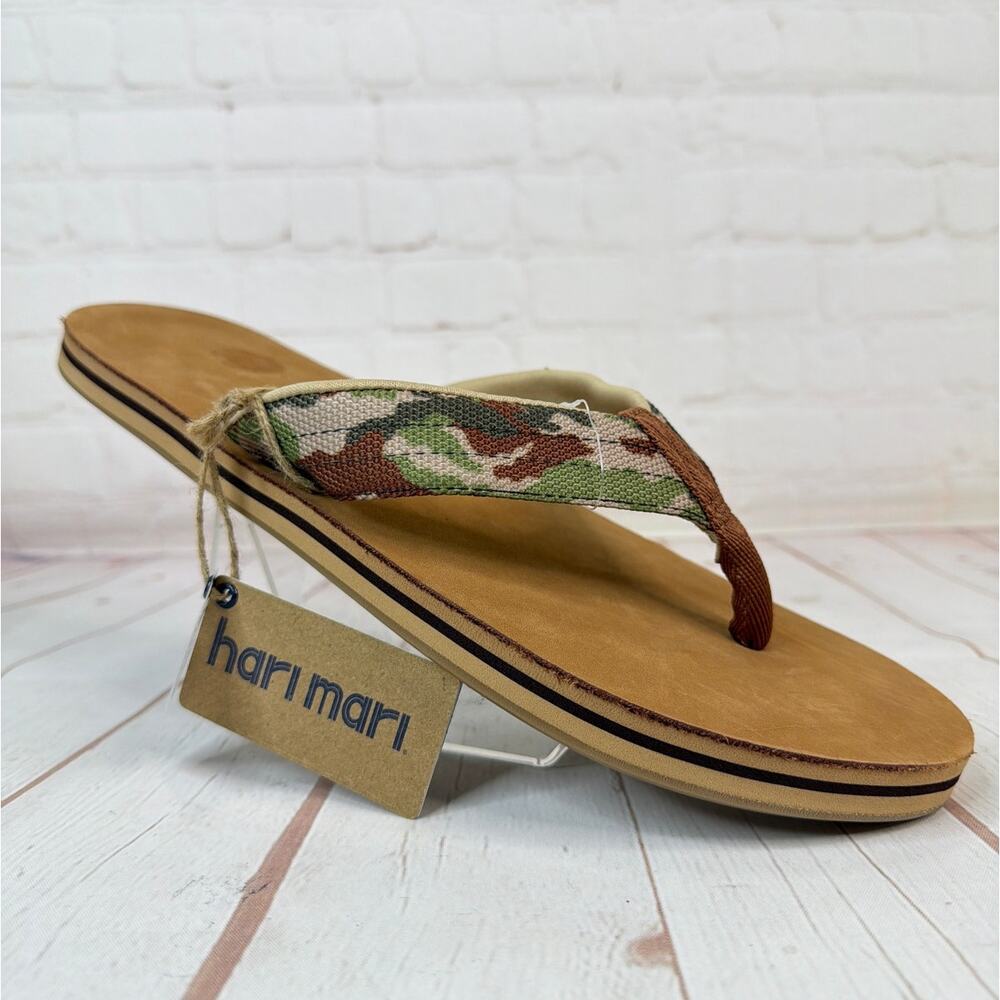 Hari Mari Scouts Woodland Brown Camo Flip Flops Sandals Mens Size 13